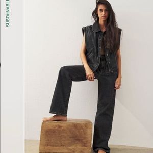 ba&sh
Max Denim Vest in Blackstone